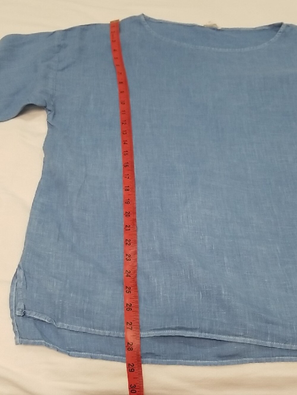 Eileen Fisher Soft Blue Linen Boatneck Tunic - Picture 5 of 9